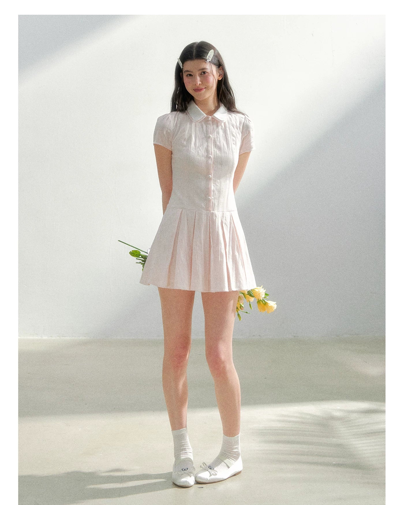 Preppy Vintage Short Sleeve Shirt Dress