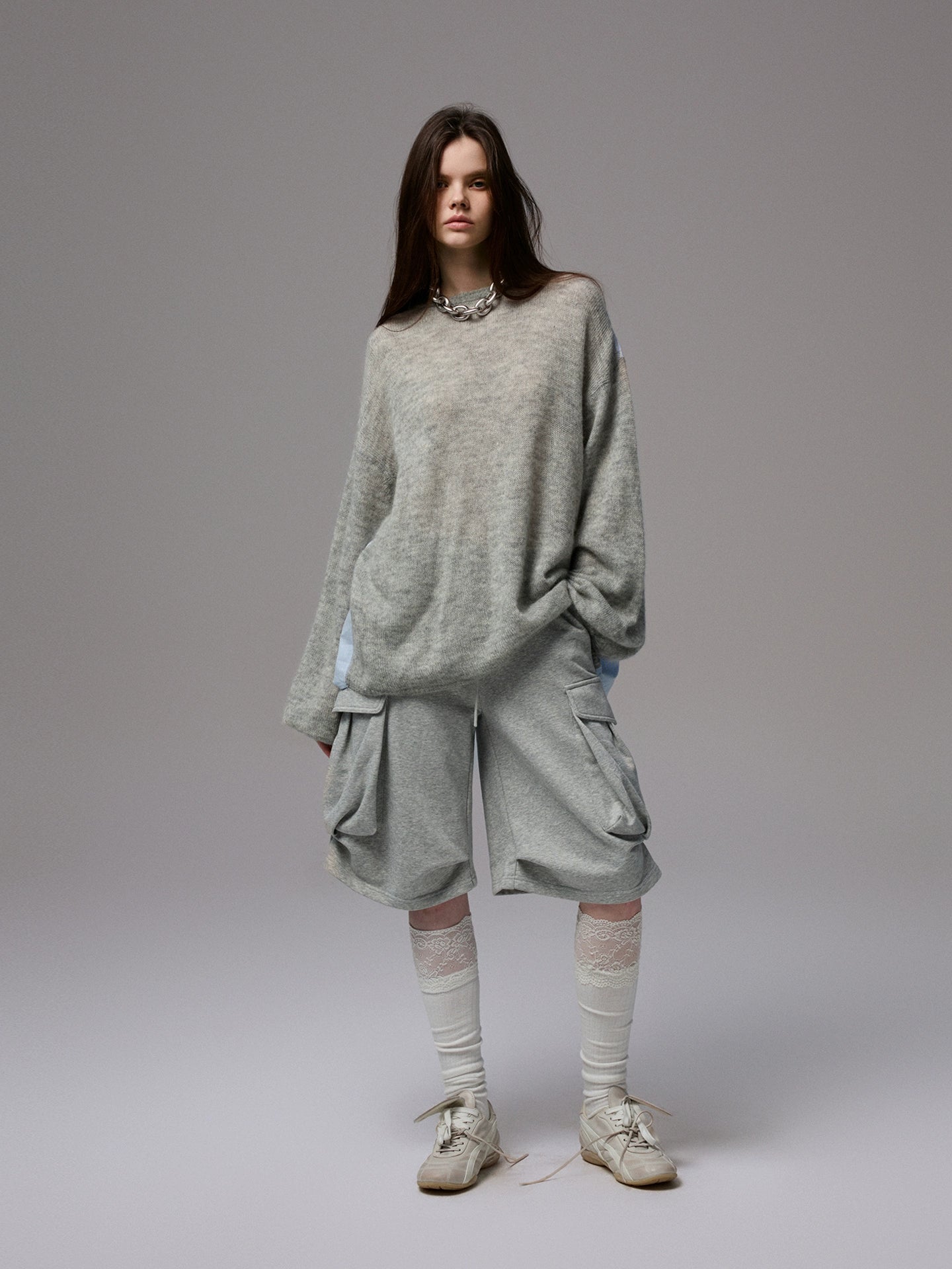 Mohair Panel Knit Sweater