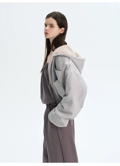 Retro Eco Faux-Fur Cropped Hooded Parka