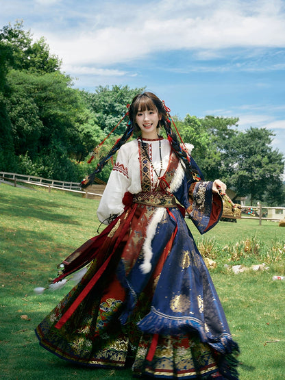 &quot;雪原花&quot;  Modern-style Front Opening Ao Hanfu