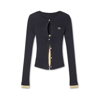 Fake Two-Piece Perth Knit Cardigan - CHINASQUAD