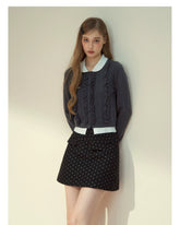 Wool Polka Dot A-line Mini Skirt - CHINASQUAD