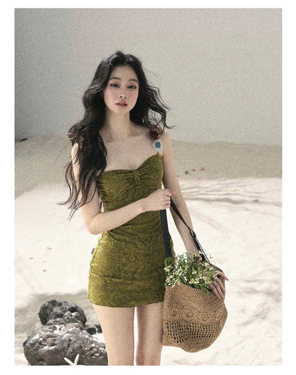 French Vine Jacquard Bodycon Mini Dress