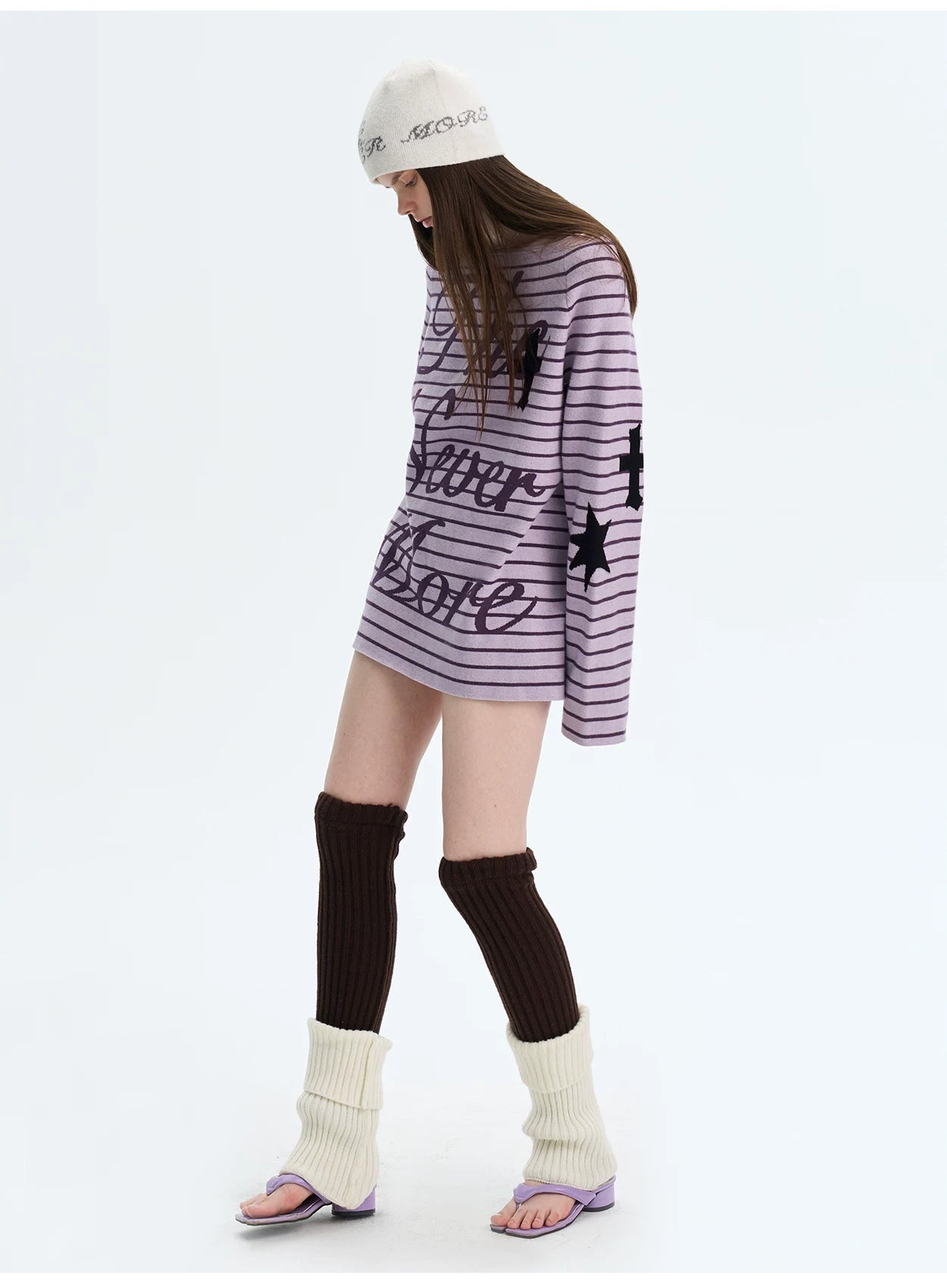 Striped Color-Block Knit Sweater