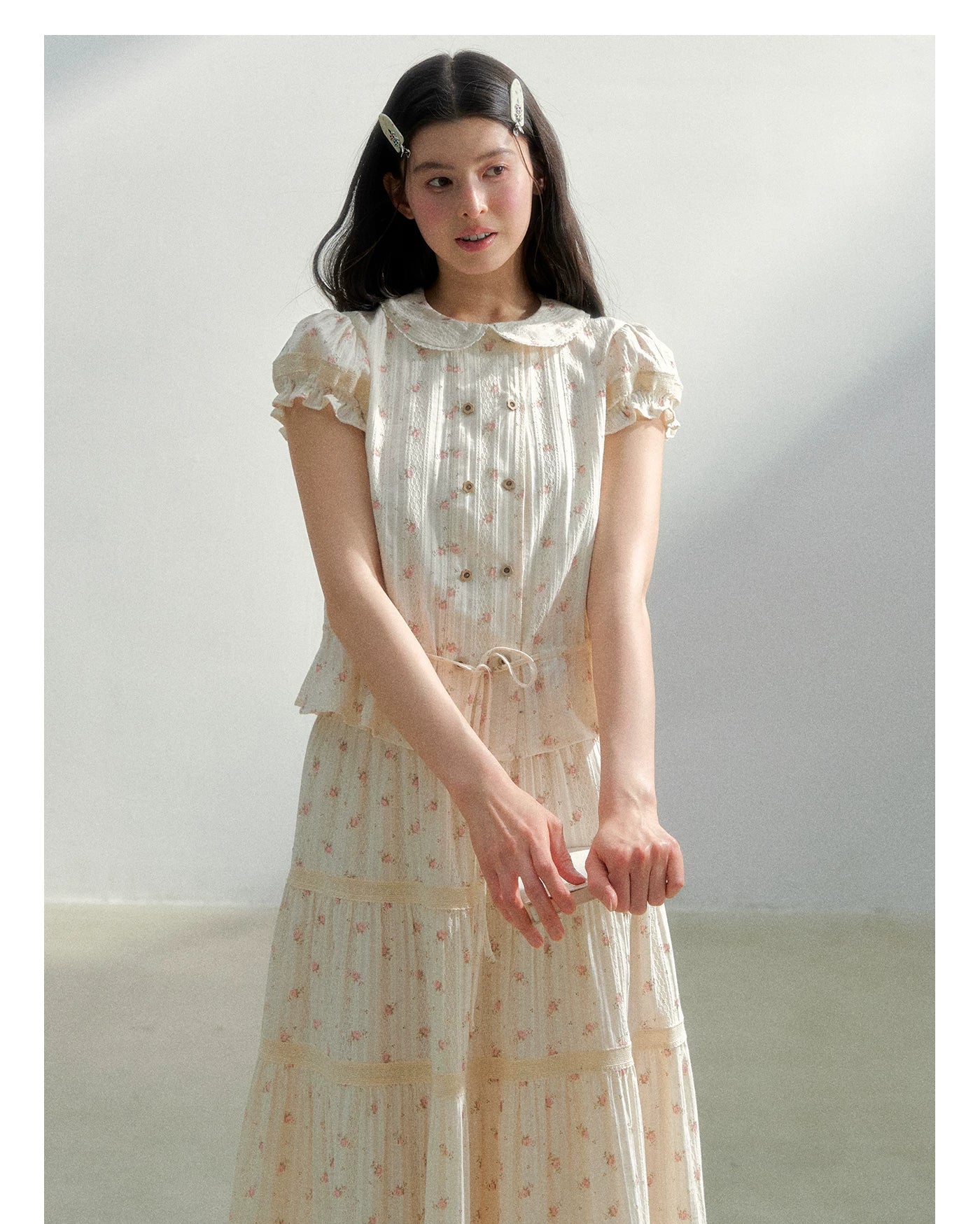 Vintage Plaid Floral Girl Two-Piece Set