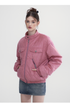 Pink & Brown Short Cotton Padded Jacket - CHINASQUAD