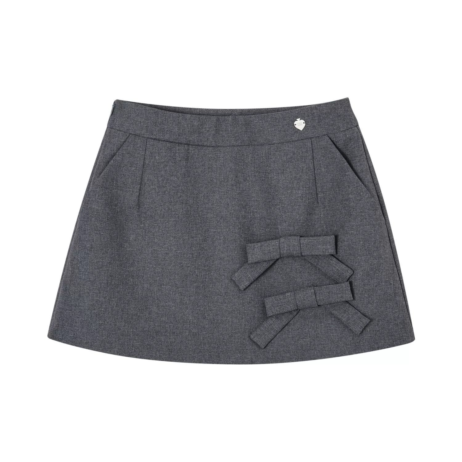 Black &amp; Gray 3D Bow Mini Skirt