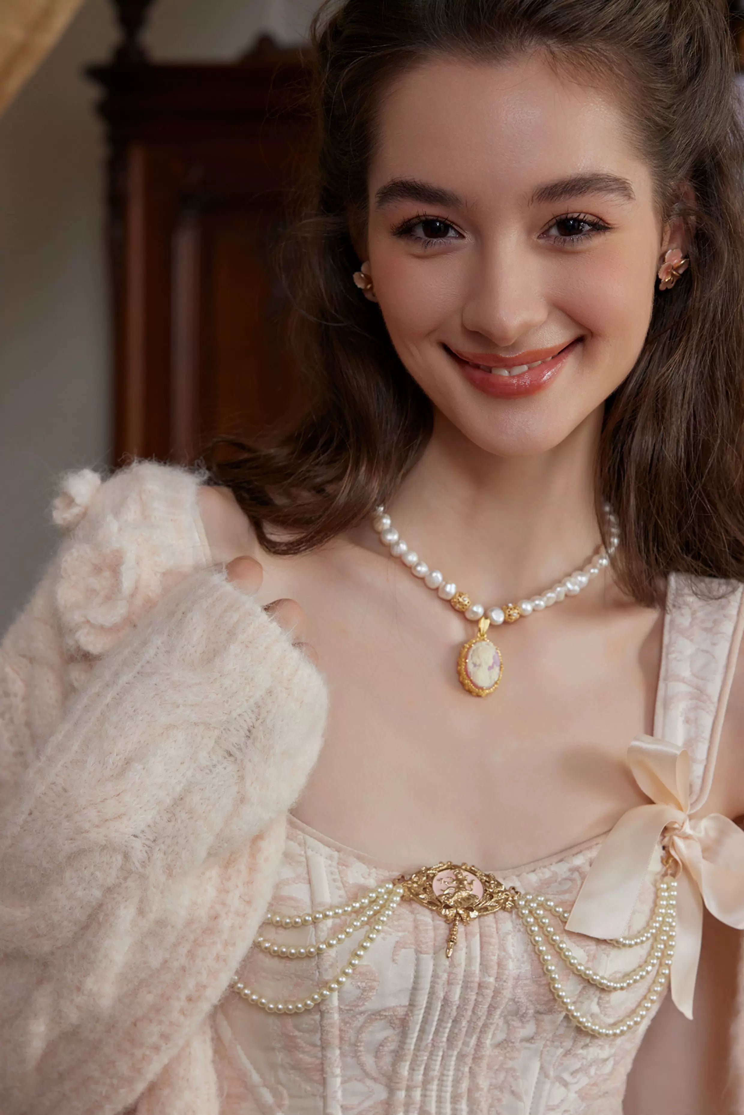 Hand-Crocheted Wool Knit Cardigan