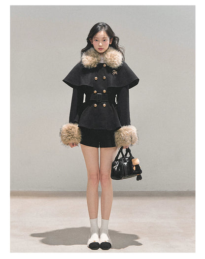 Two-Piece Winter Jacket &amp; Mini Skirt Set