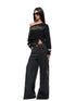 JYOSEI Crop Sweatshirt & Faux Leather Pants Set – view 2