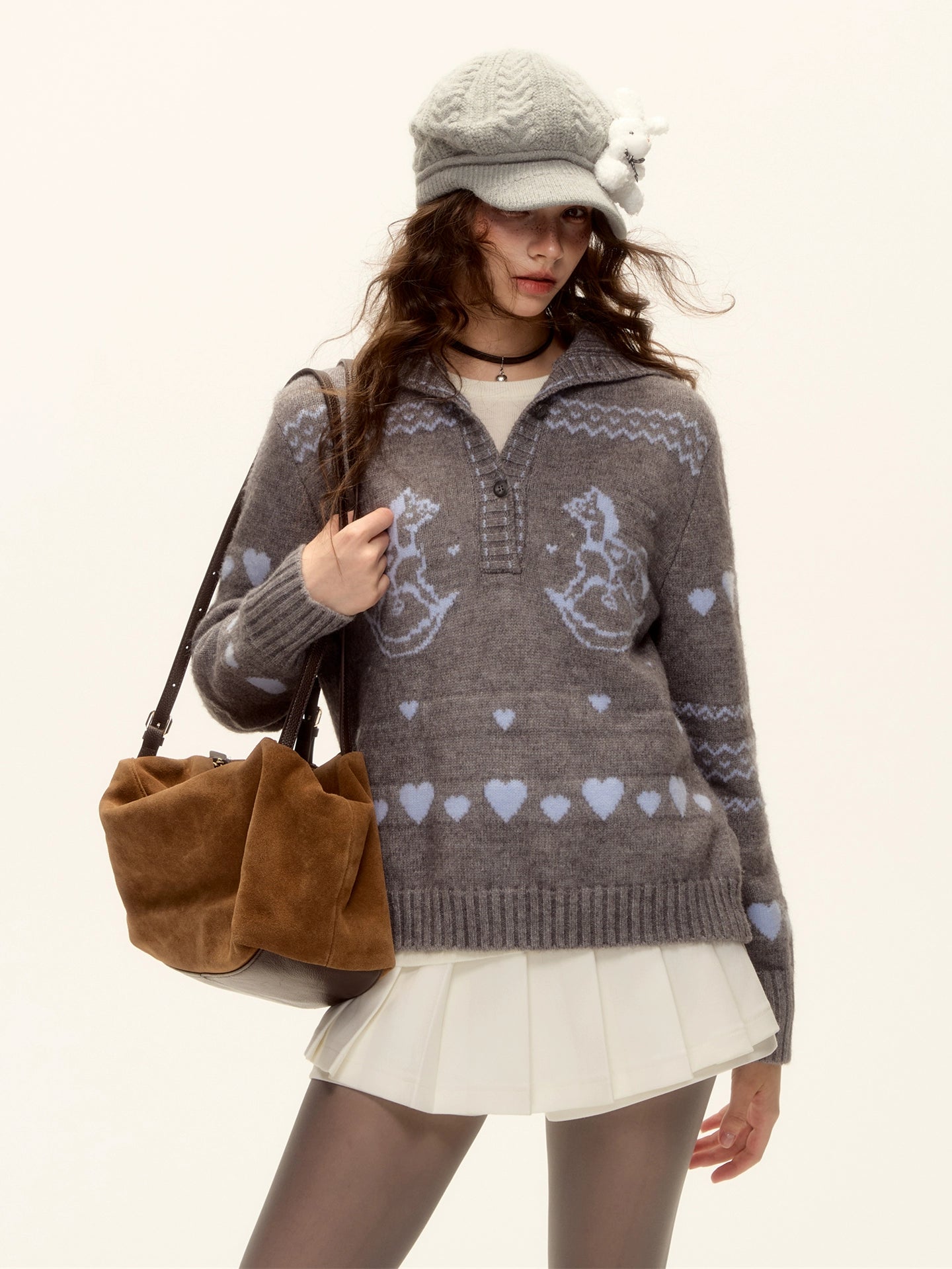 Pony Jacquard Knit Pullover