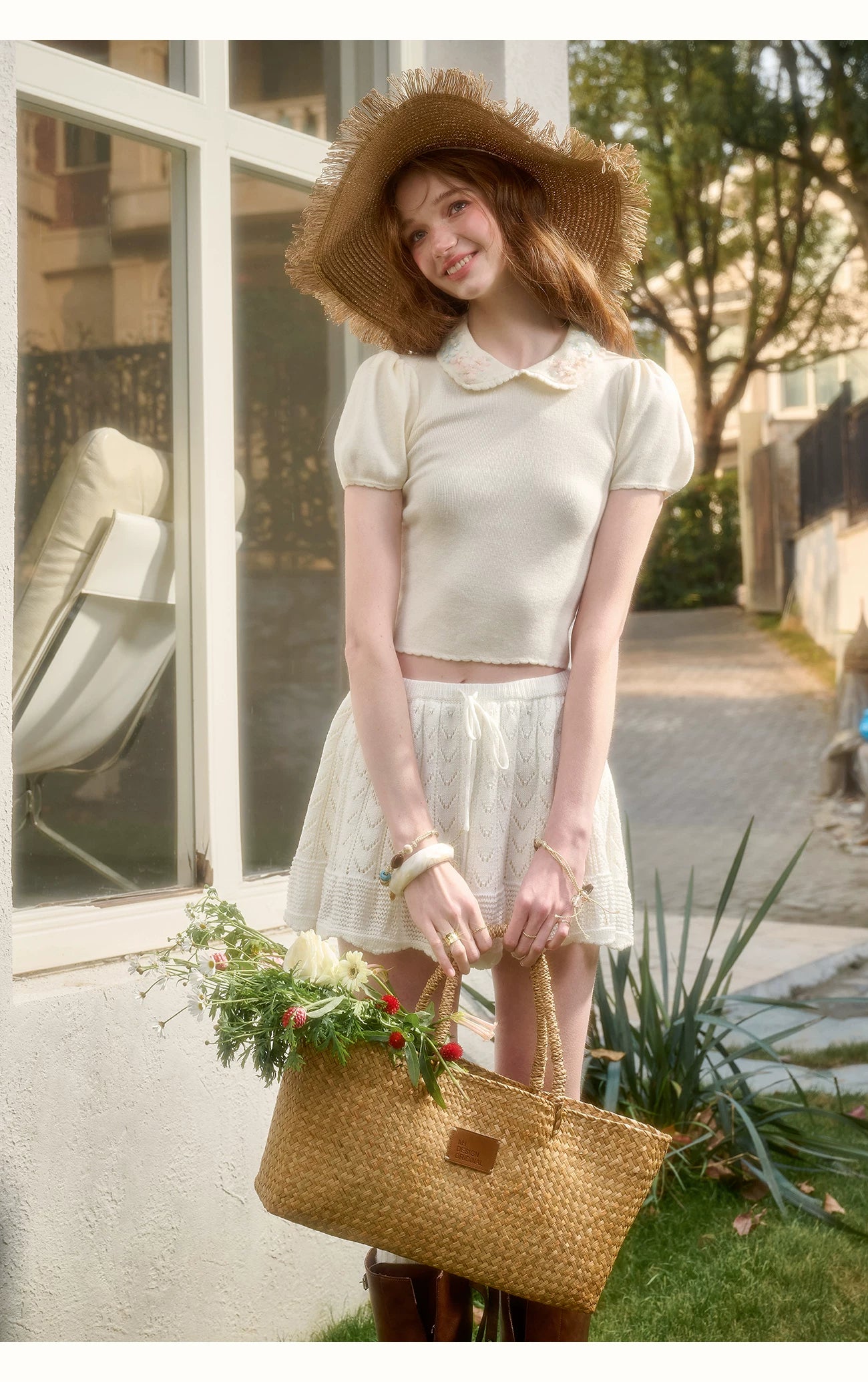 Lake Knit Drawstring Mini Skirt