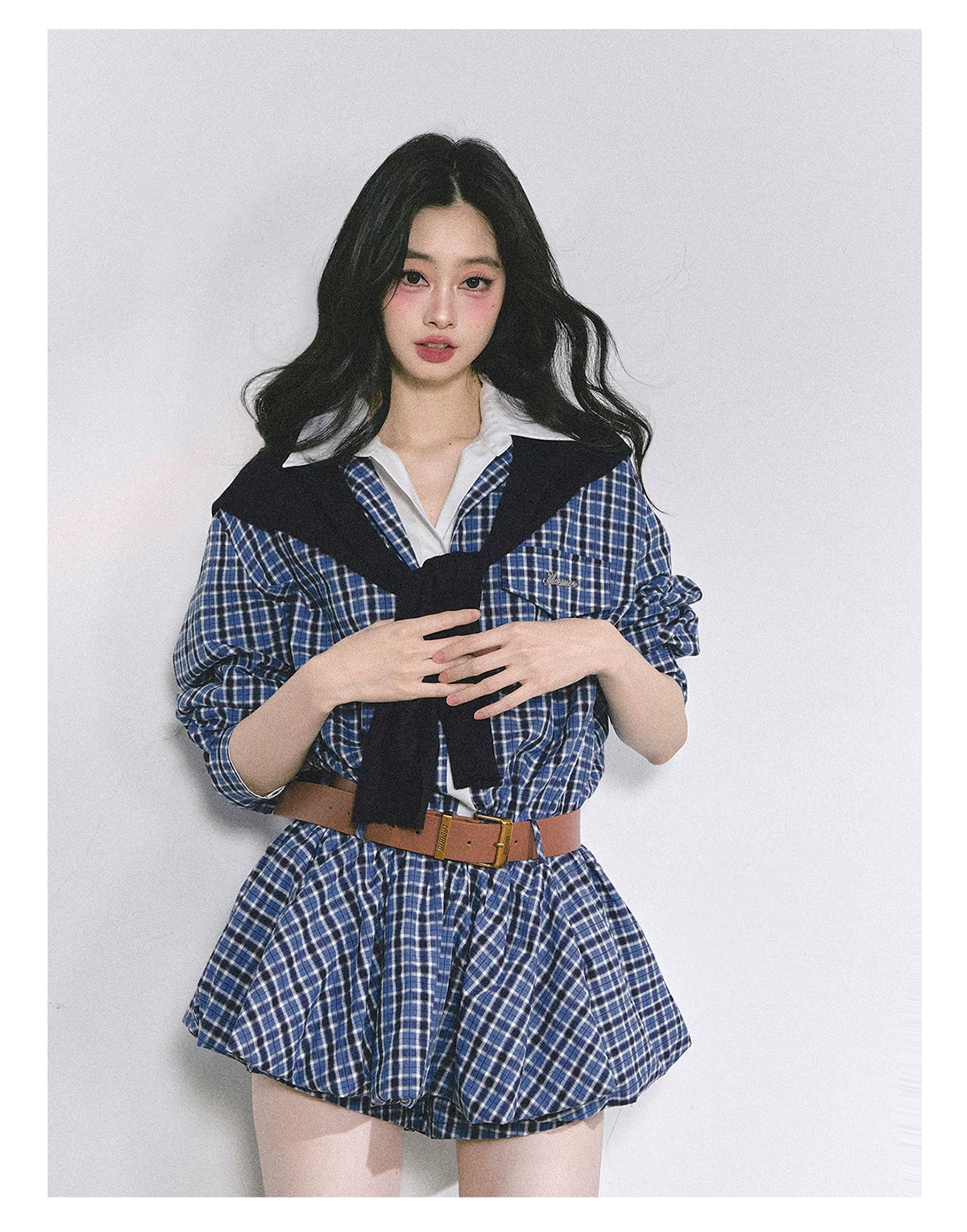 Hepburn-Style Bubble Hem Mini Dress