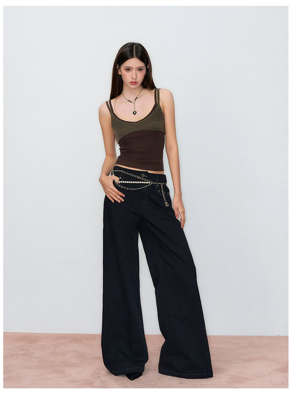 Colorblock Knit Camisole Vest