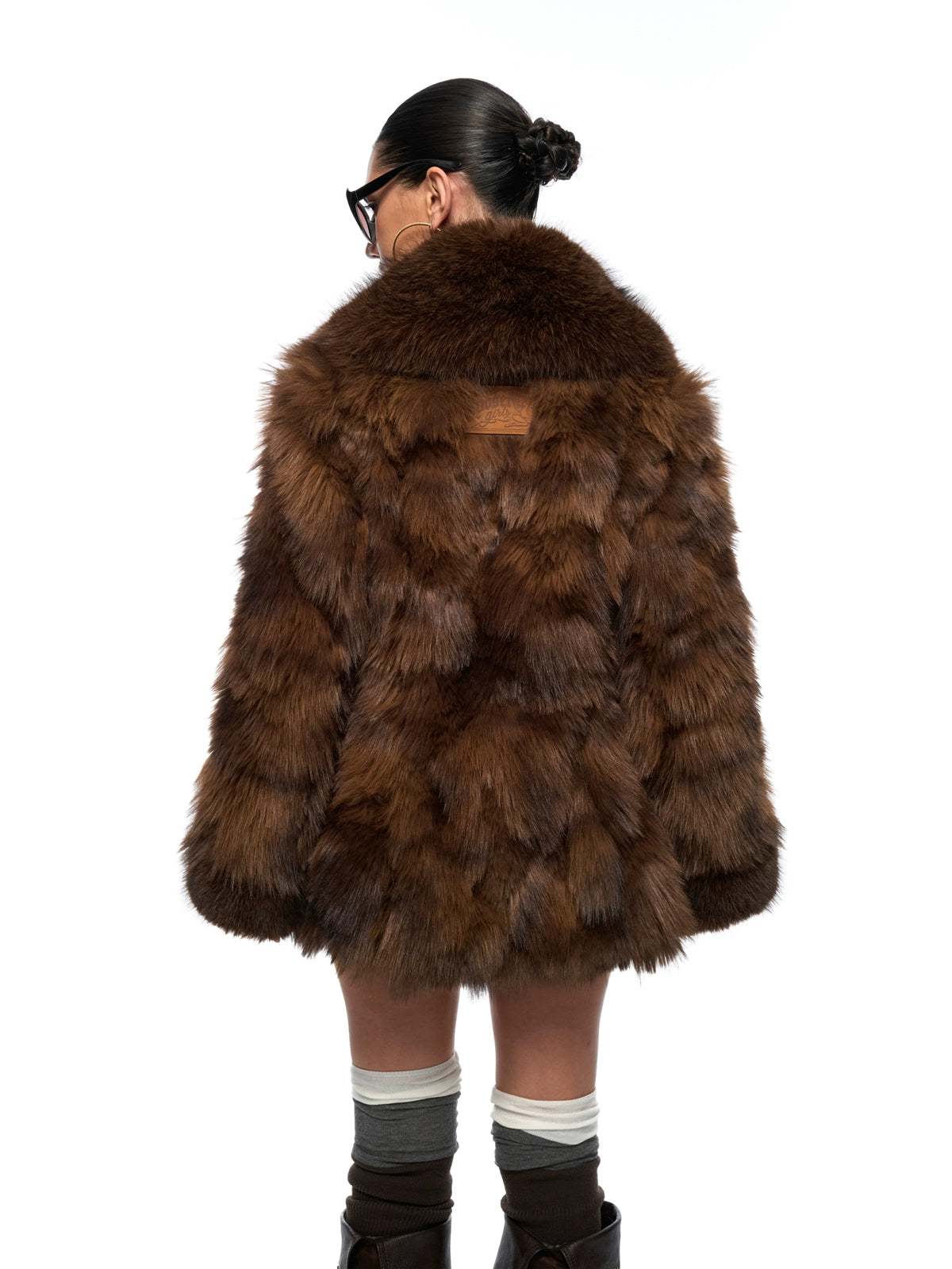 Vintage Brown Faux-Fur Collar Coat
