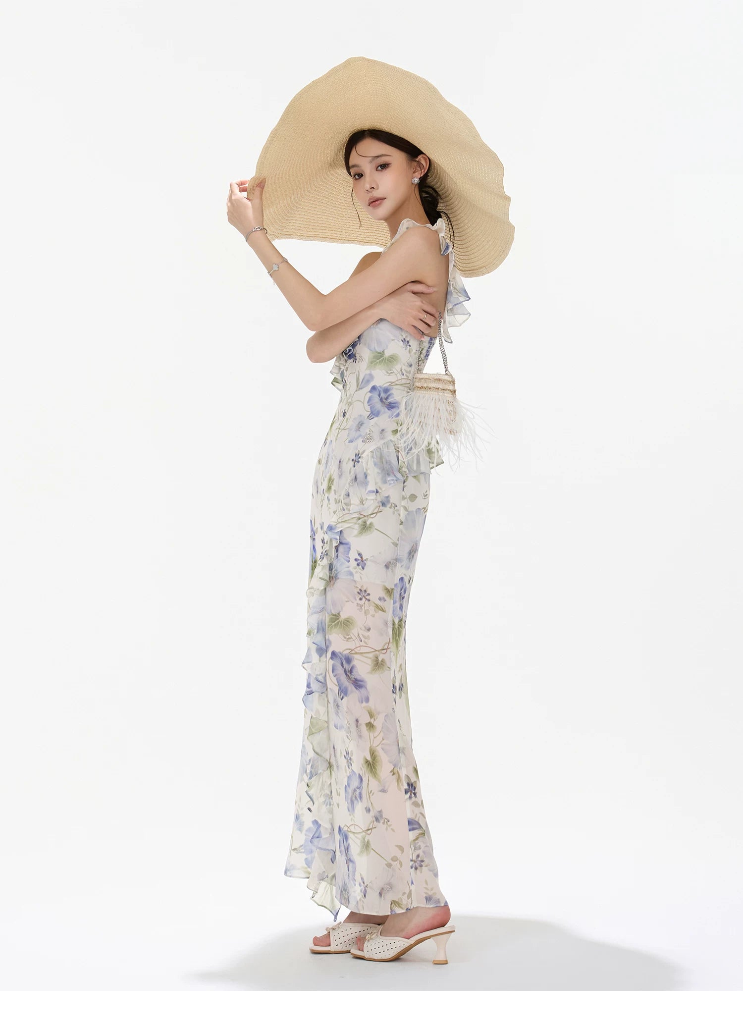 Morning Glory Dream Ruffle Chiffon Maxi Dress