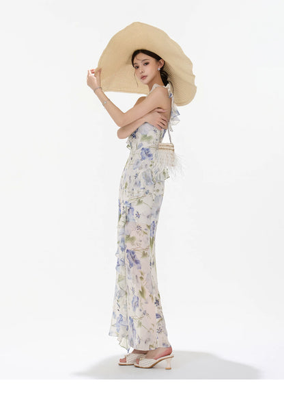 Morning Glory Dream Ruffle Chiffon Maxi Dress