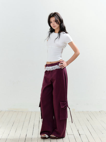 Fake Two Piece Drawstring Big Pocket Utility Pants - CHINASQUAD