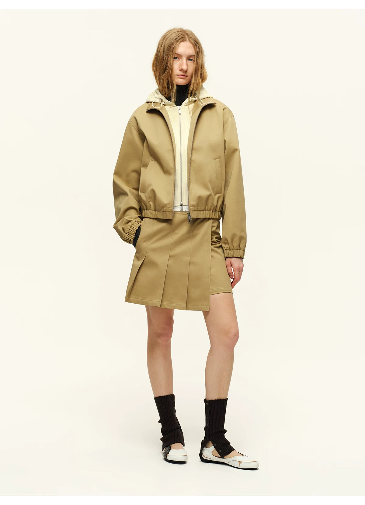 Cotton Stand-Collar Hooded Jacket