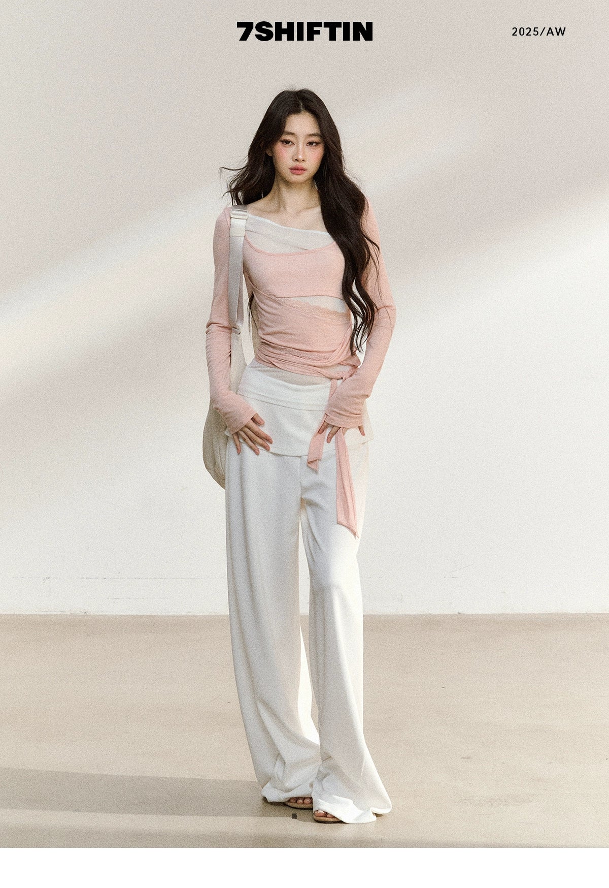 Folded Waist Relaxed Straight Pants