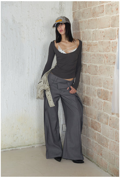Scoop Neck Layered T-Shirt With Mesh Bra
