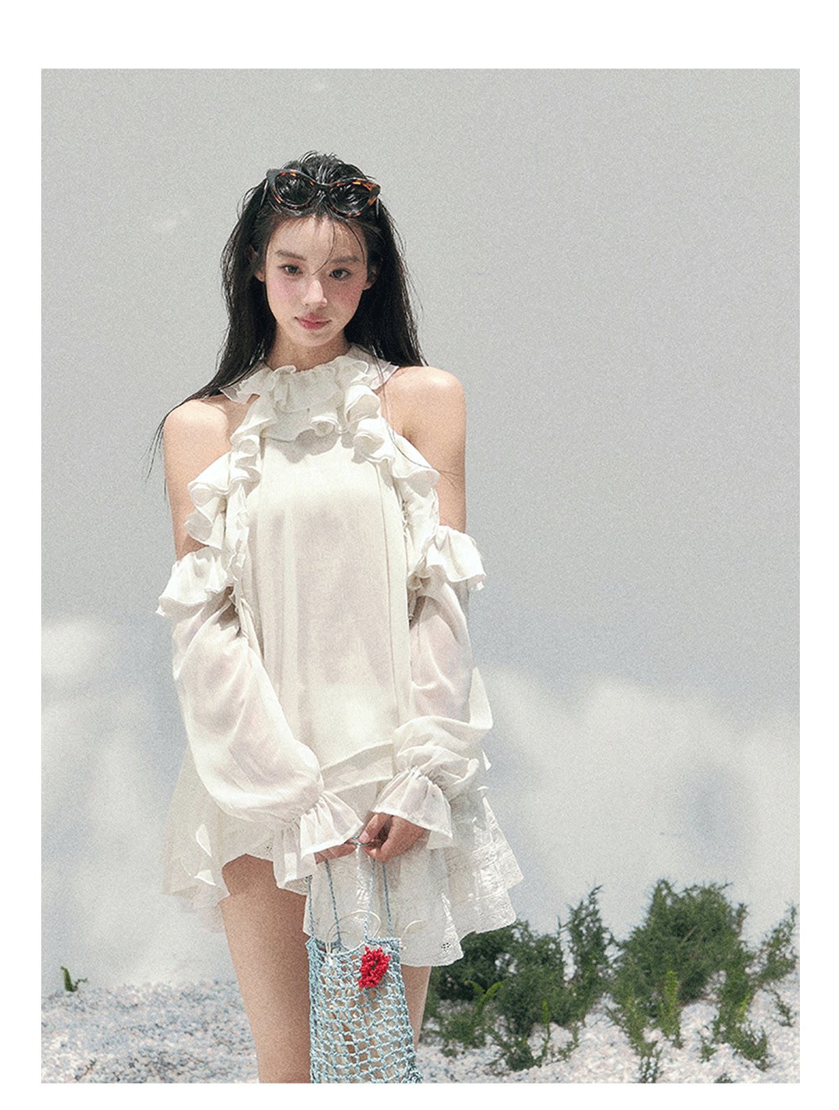Heidi Ruffle Shoulder Blouse