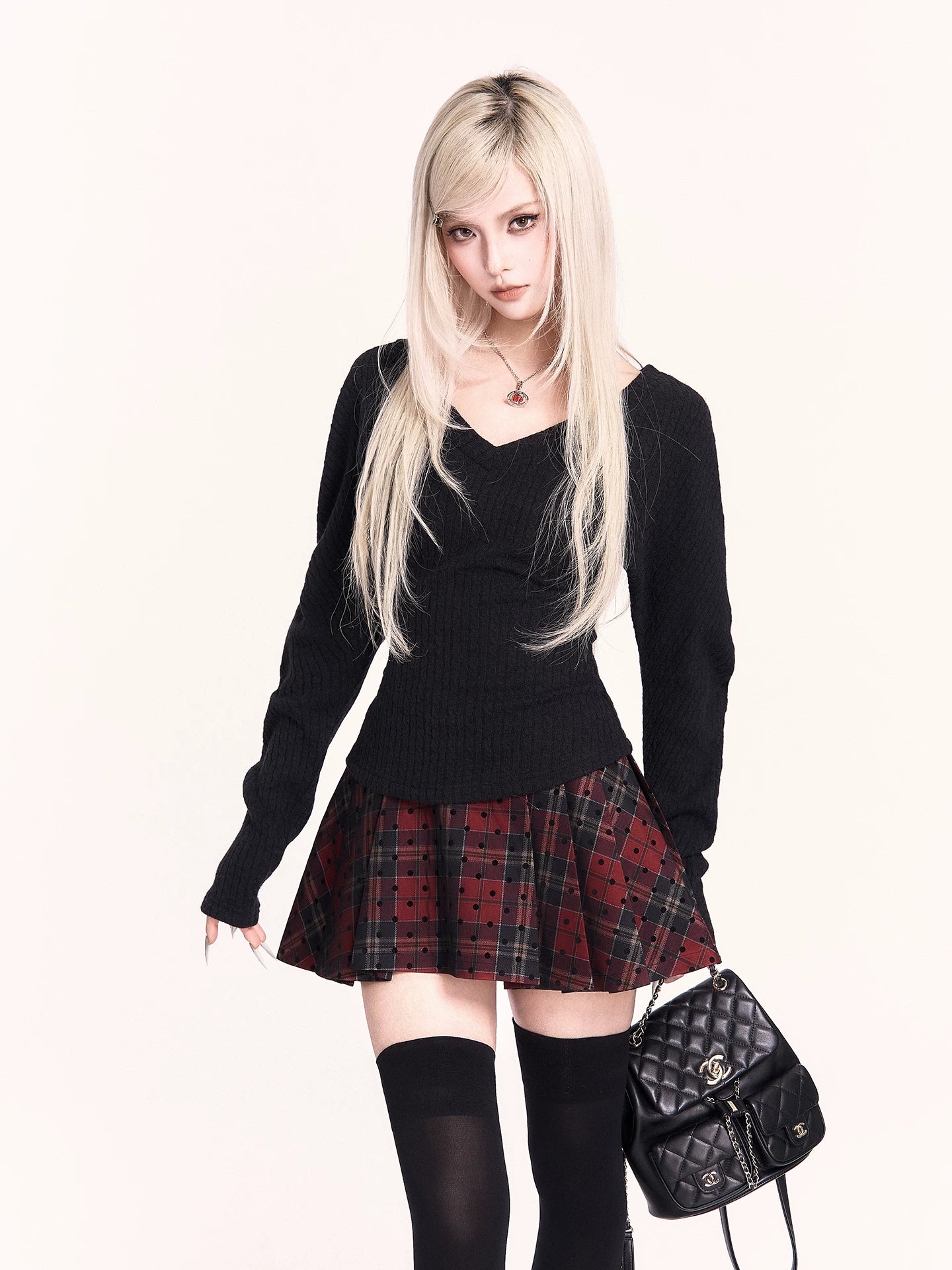 Corset High-Waist Pleated Mini Skirt