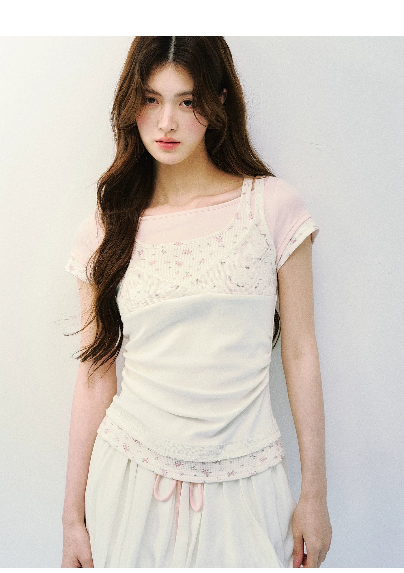 Layered Lace Knit Tee
