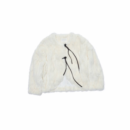 Fur Panel Horn-Buckle Jacket