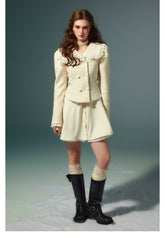 Naval Collar Wool Jacket & Skirt Set - CHINASQUAD