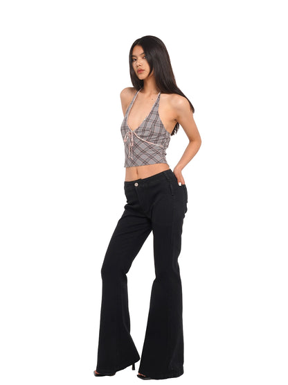 Black Flared &amp; Bell-Bottom Pant