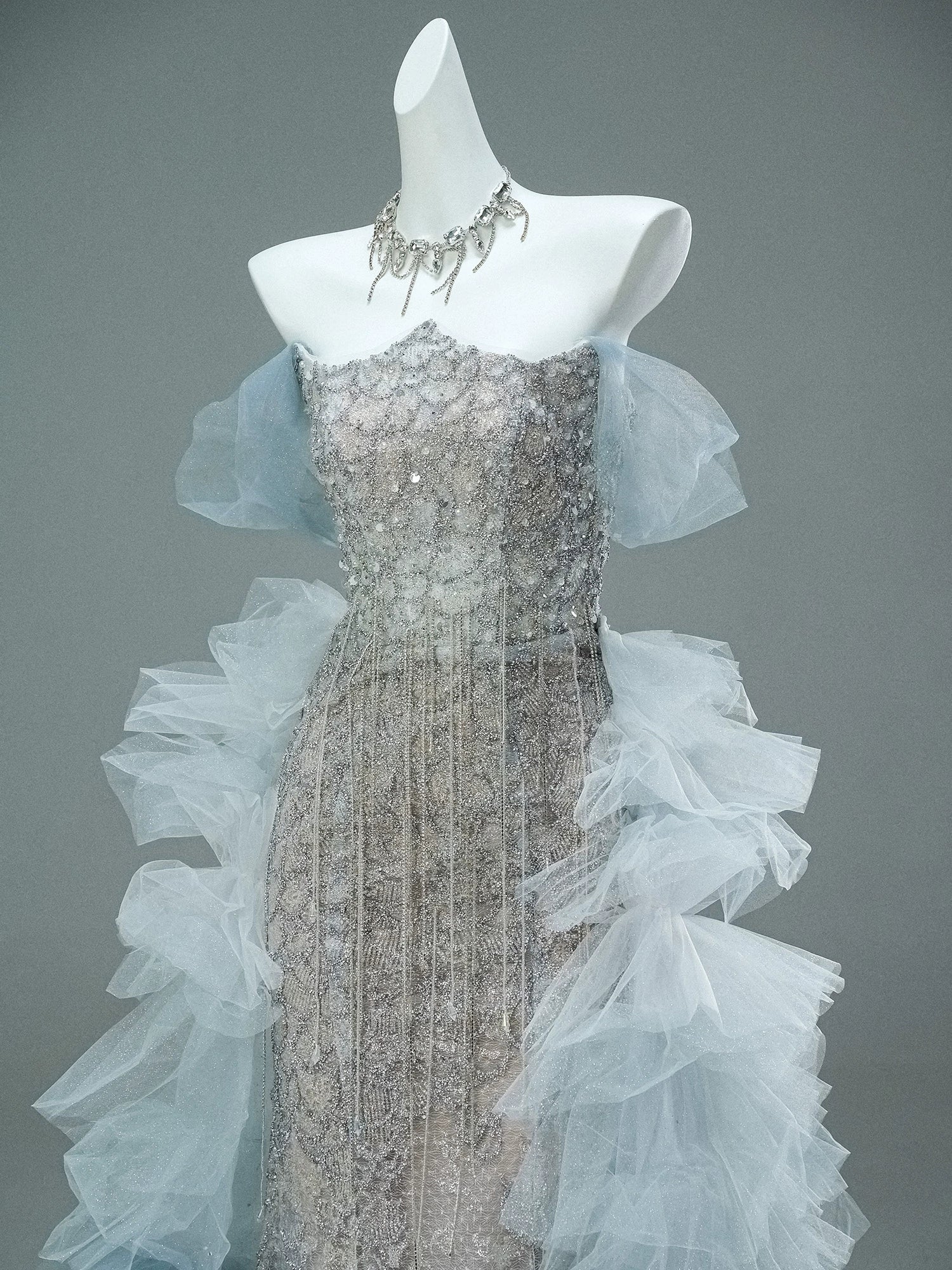 LEIO Crystal Veil Couture Gown