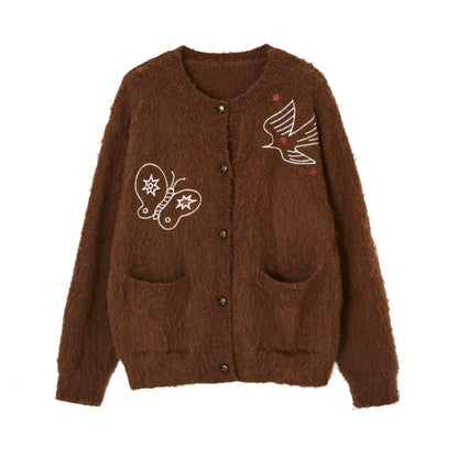 Birds and Butterflies Knit Cardigan