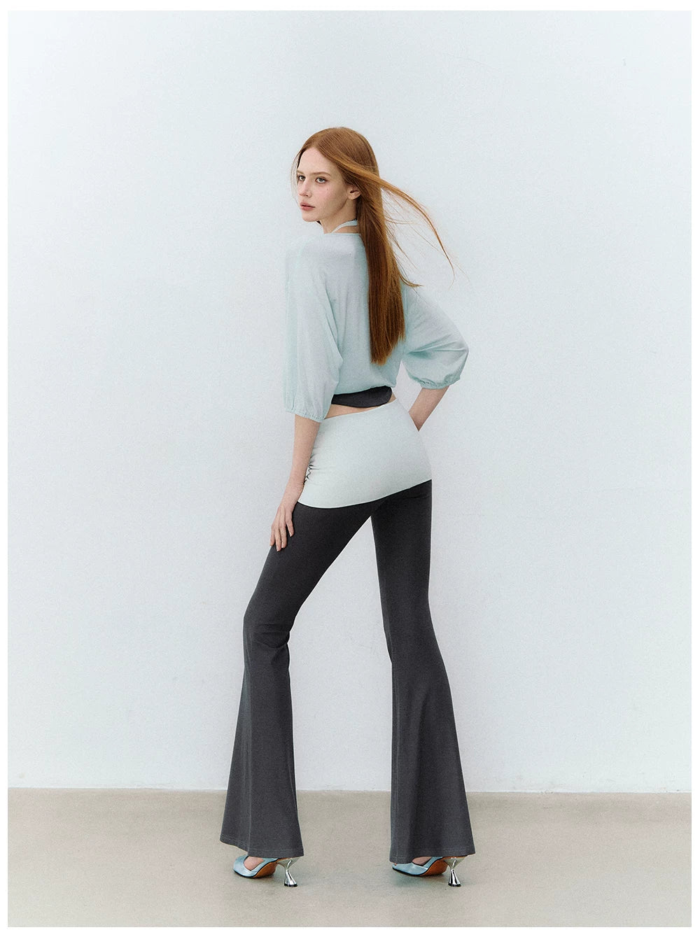 X-line Holiday Set: Cardigan, Rhinestone Vest, Flared Pants