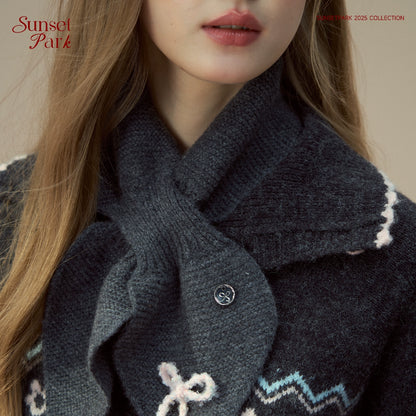 100% Wool Bow Scarf