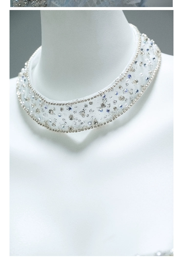 Elegant Light Blue Couture Gown