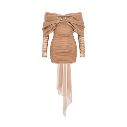 Reve Beaded Bow Strapless Mini Dress