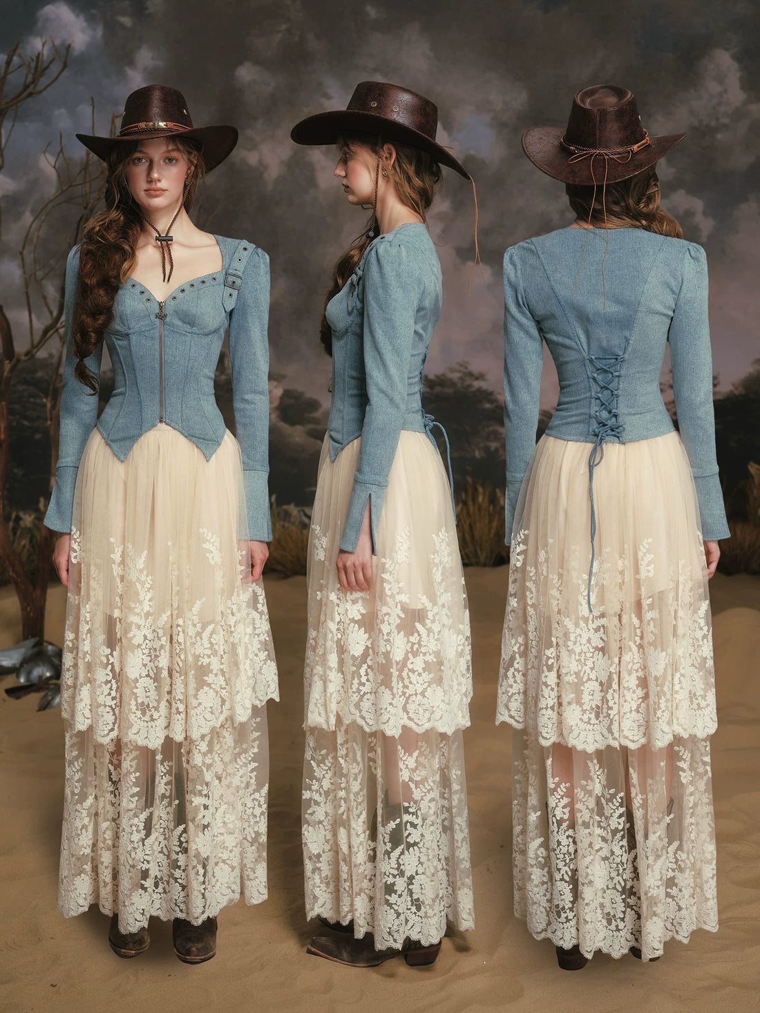 Denim Knight Structured French Denim Corset