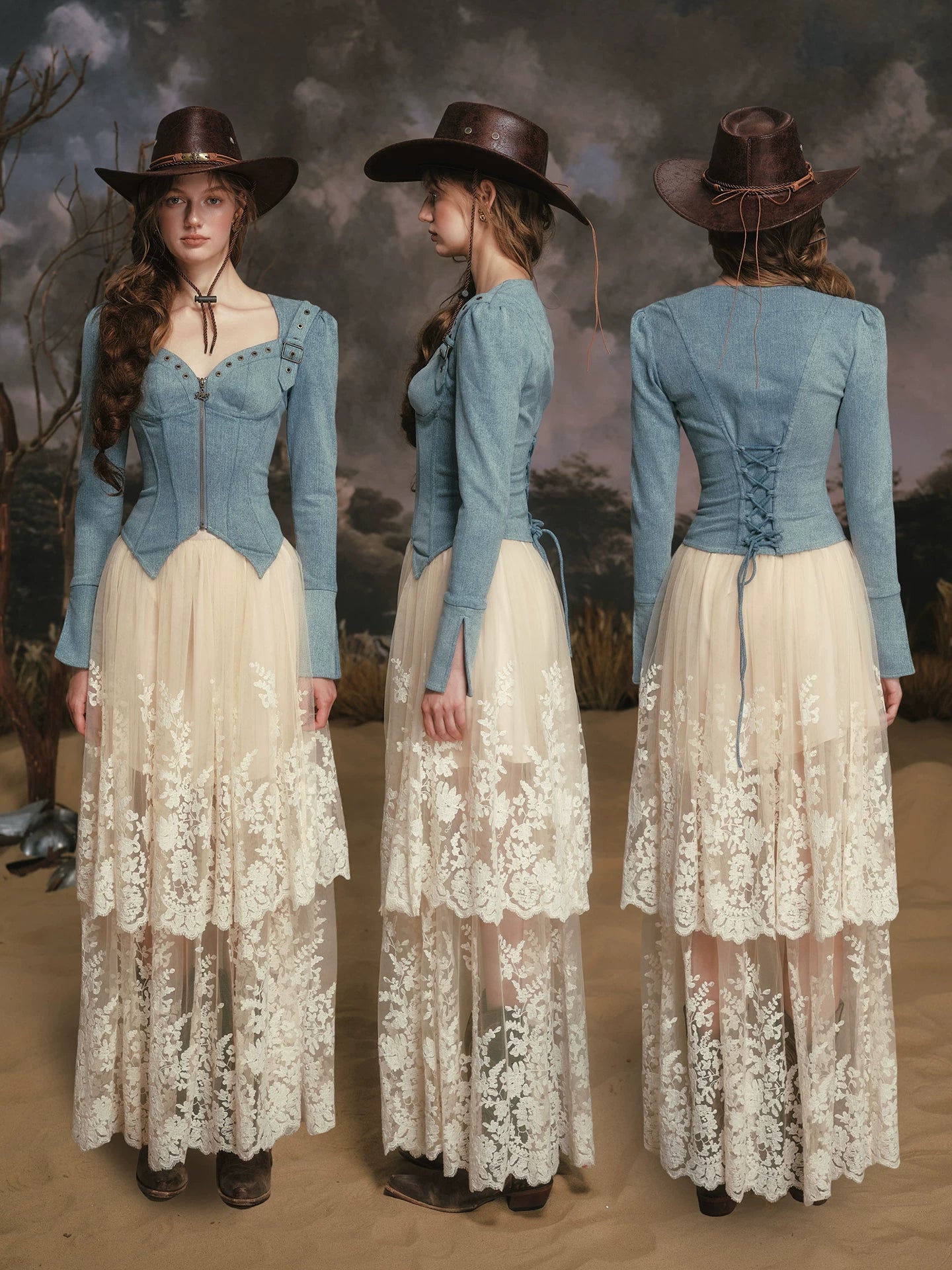 Denim Knight Structured French Denim Corset