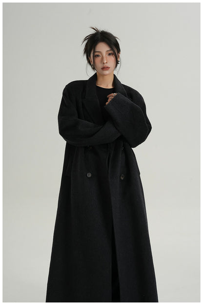 Extra-Long Tailored Wool Coat