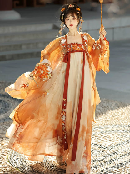 &quot;金枫玉树&quot; Tang Dynasty Hanfu Set