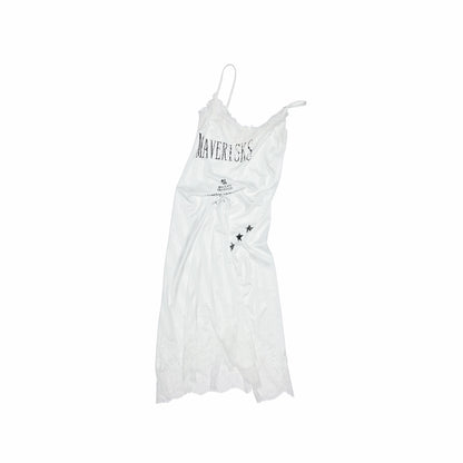 Letter-printed Spliced Lace Camisole Dress