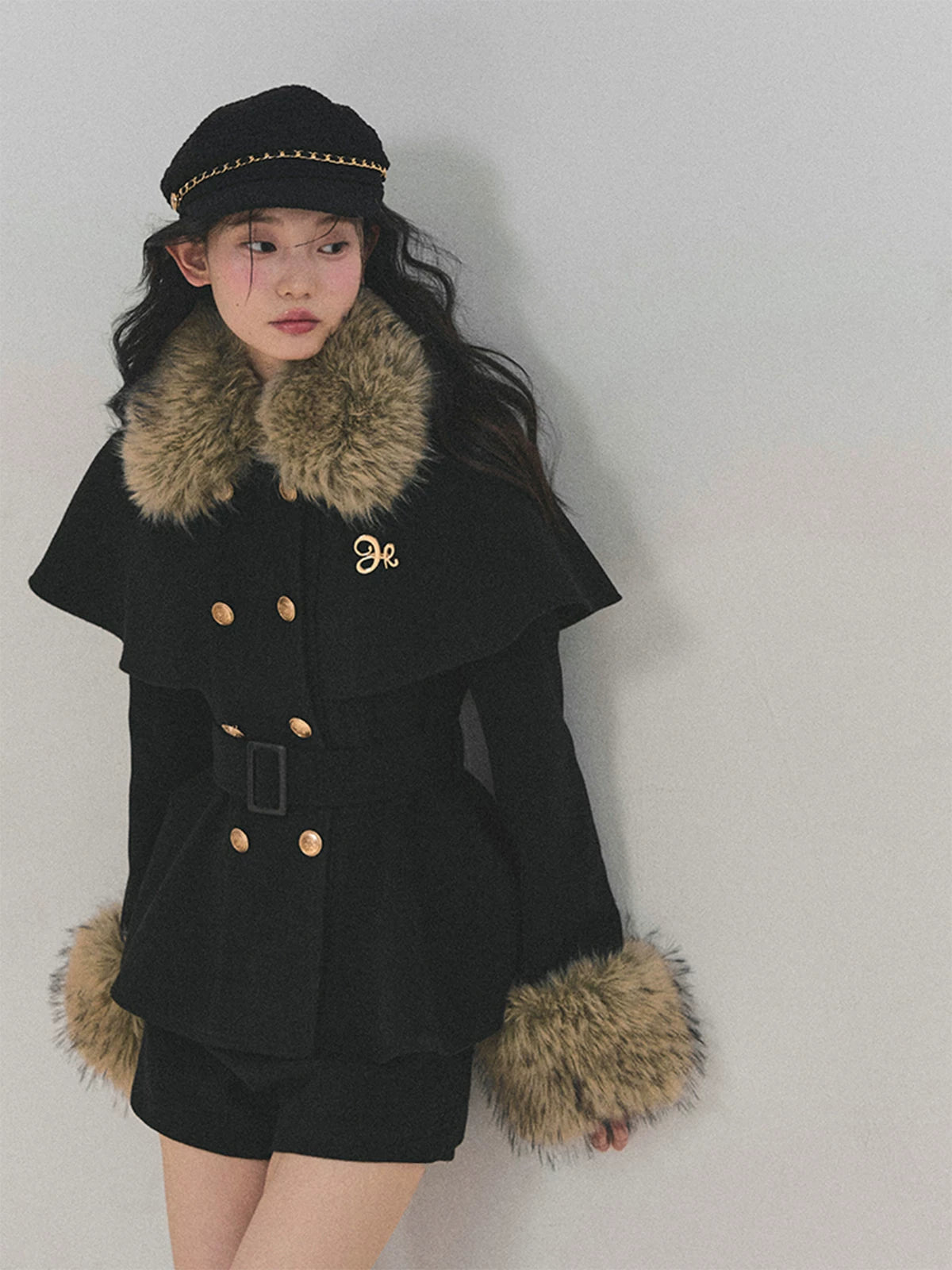 Two-Piece Winter Jacket &amp; Mini Skirt Set