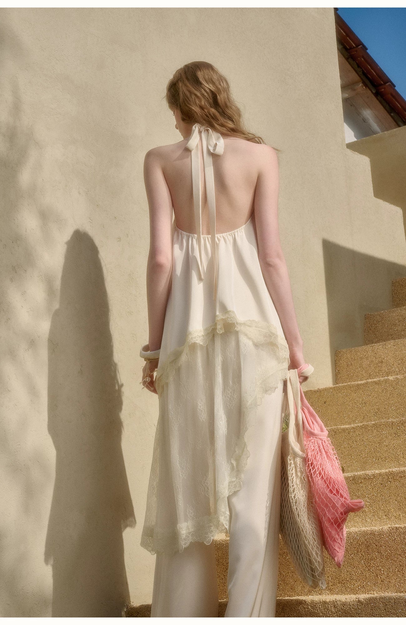 Pearl Gold Satin Lace Three-Piece Set