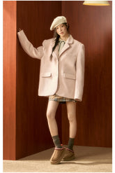 Pink Wool Blazer Jacket - CHINASQUAD