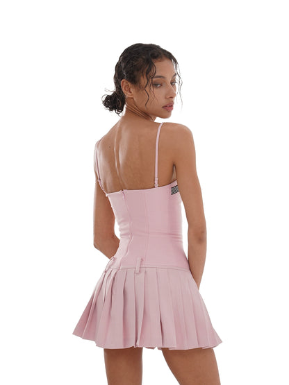 Pairs Bow Decor Halter  Dress