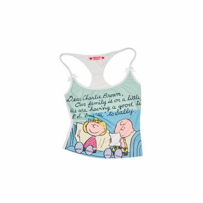 Snoopy Contrast Trim Fitted Camisole Top