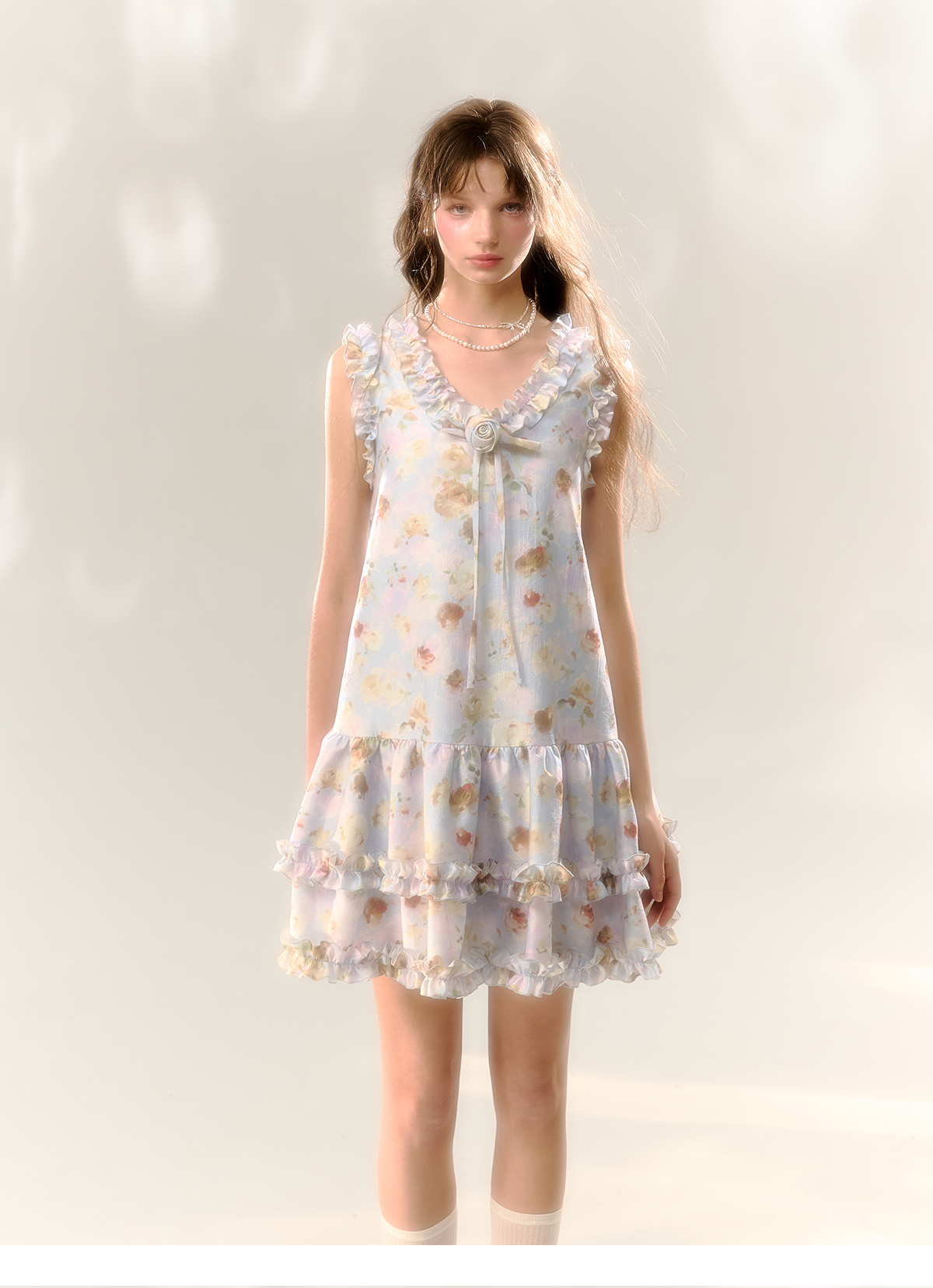 Blue &amp; Yellow A-line Dress - CHINASQUAD