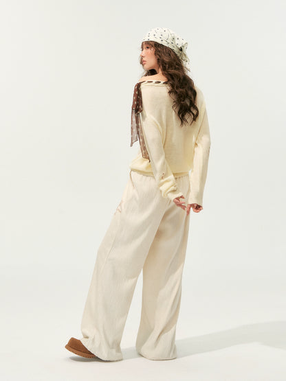 Floral Pleated Drawstring Pants - CHINASQUAD