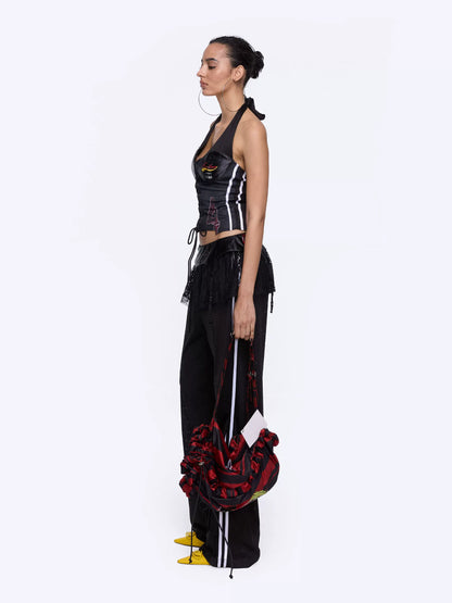24ANS Asymmetric Printed Halterneck Jersey Cami